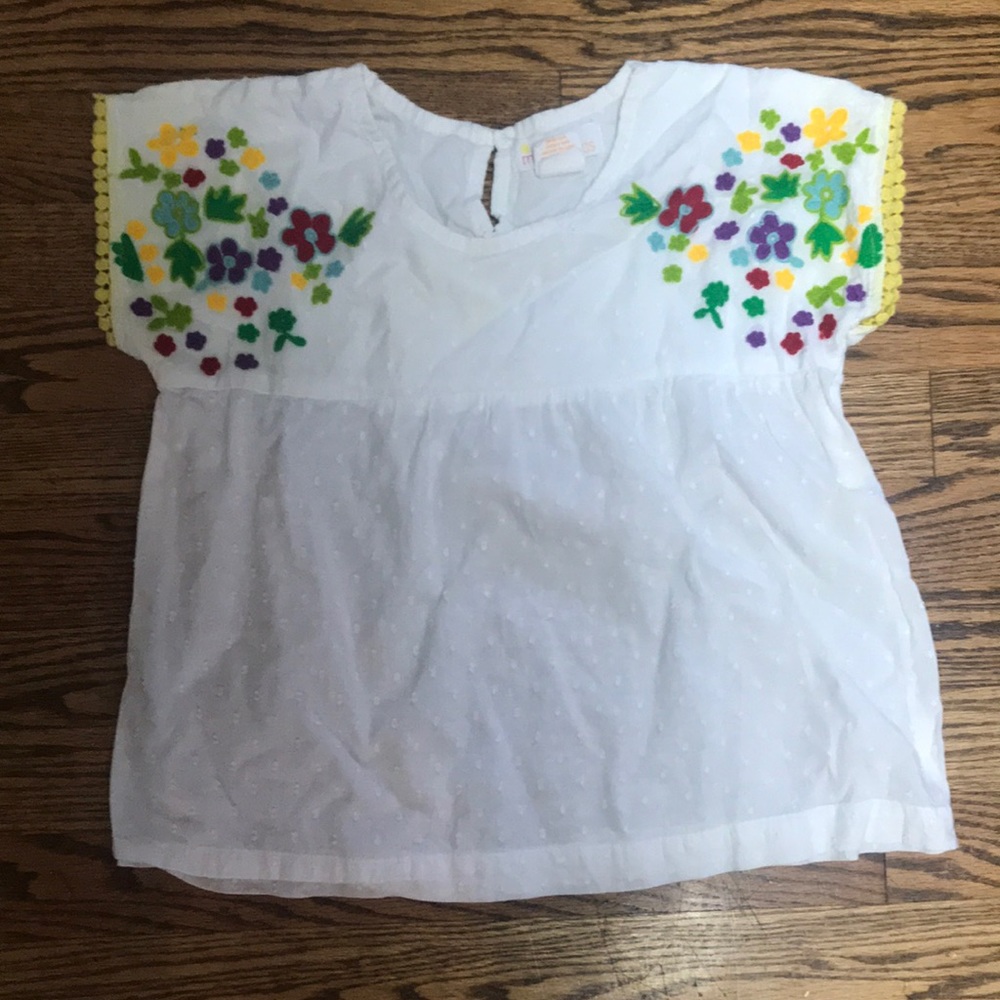 Masala Kids embroidered Swiss dot top